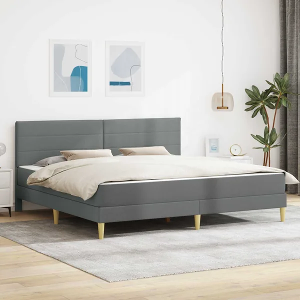 Cadre de lit Gris foncé 180 x 200 cm Polyester