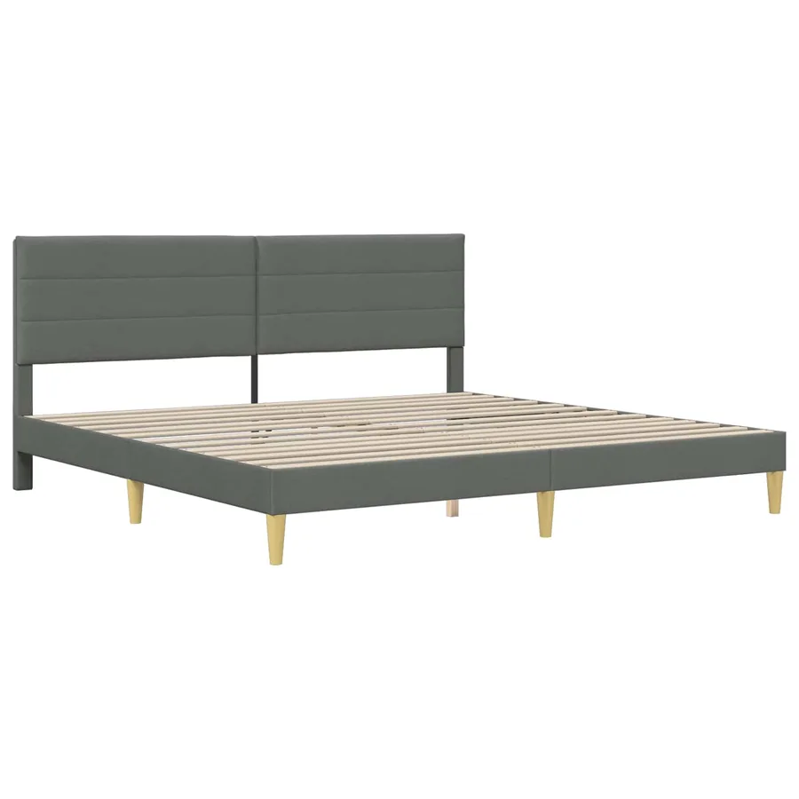Cadre de lit Gris foncé 180 x 200 cm Polyester - 4