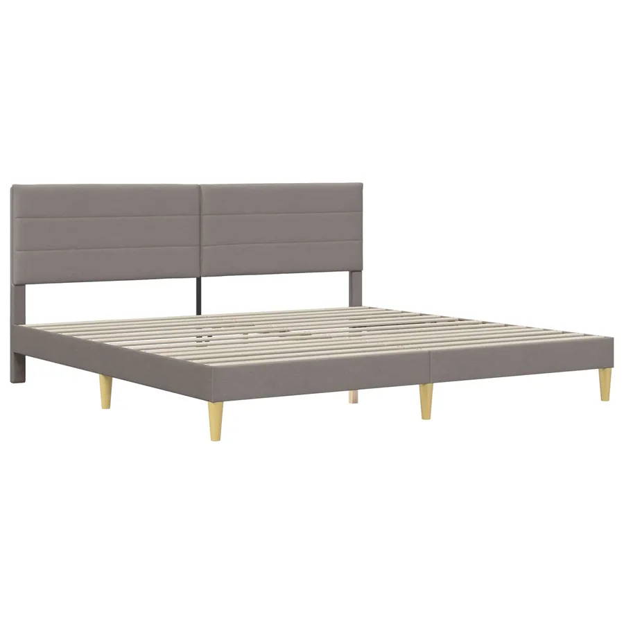 Cadre de lit Taupe 180 x 200 cm Polyester - 4