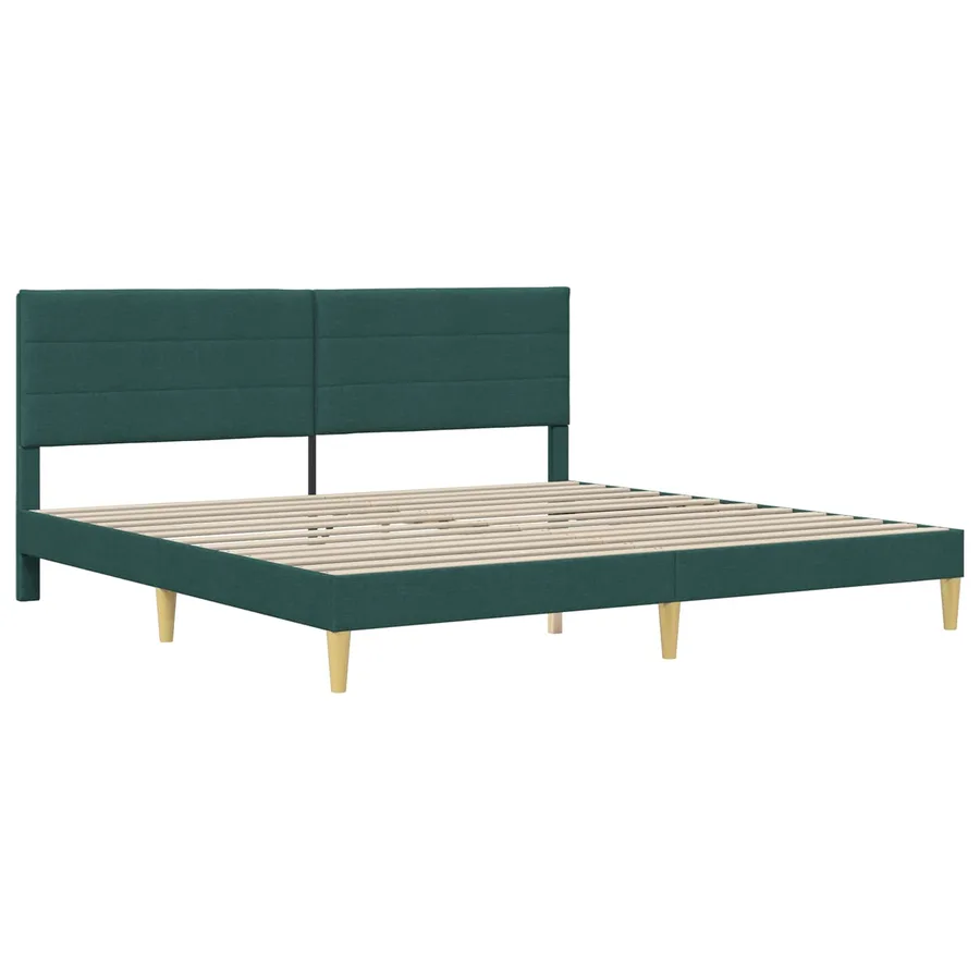 Cadre de lit avec tête de lit Vert foncé 180 x 200 cm Tissu - 3