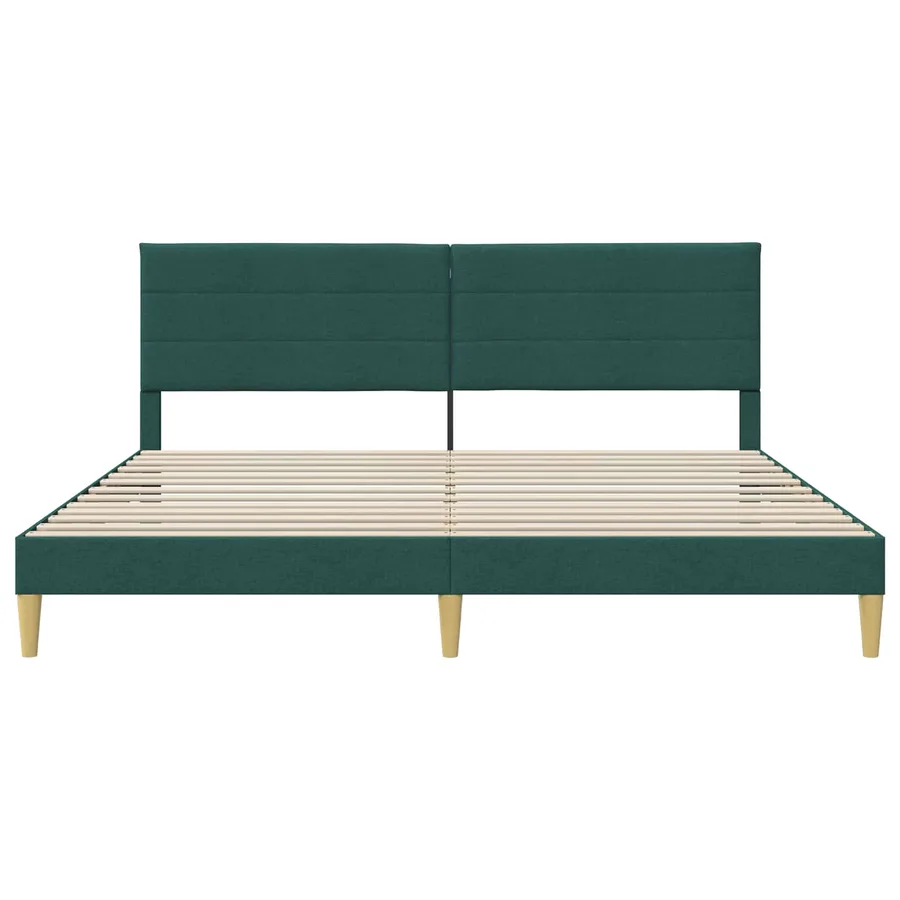 Cadre de lit avec tête de lit Vert foncé 180 x 200 cm Tissu - 4