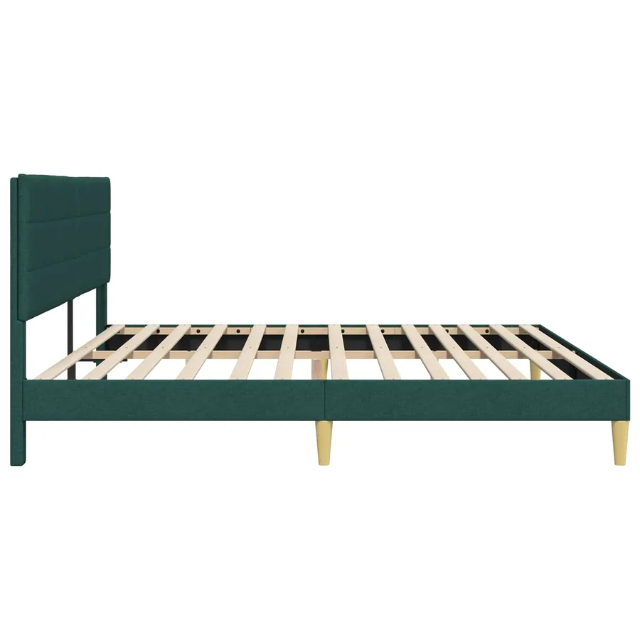 Cadre de lit avec tête de lit Vert foncé 180 x 200 cm Tissu - 5