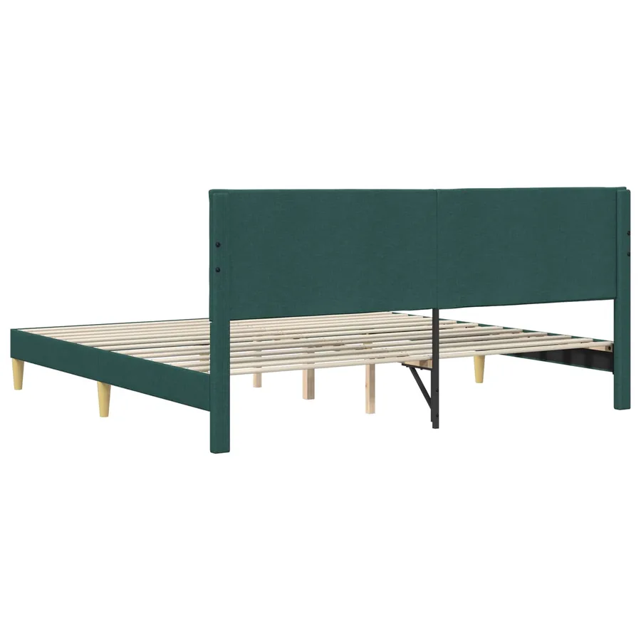 Cadre de lit avec tête de lit Vert foncé 180 x 200 cm Tissu - 6
