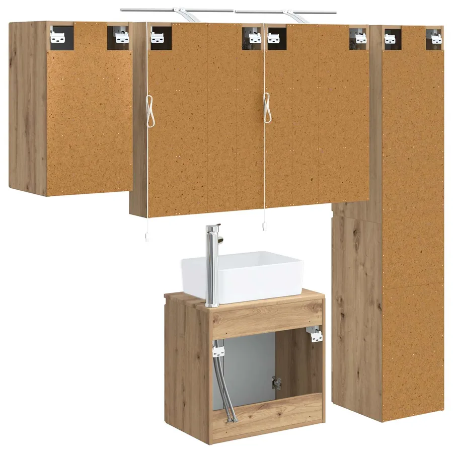Ensemble d'armoire de salle de bain 5 pc Chêne artisanal - 9