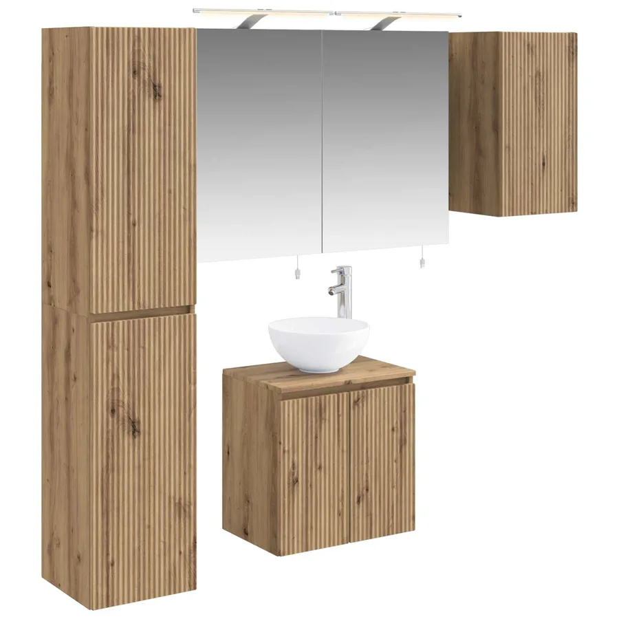 Ensemble d'armoire de salle de bain 5 pc Chêne artisanal - 2