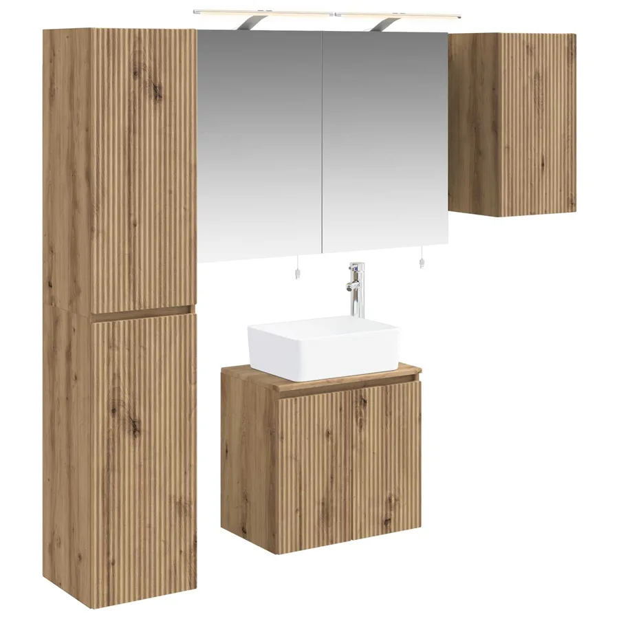Ensemble d'armoire de salle de bain 5 pc Chêne artisanal - 2