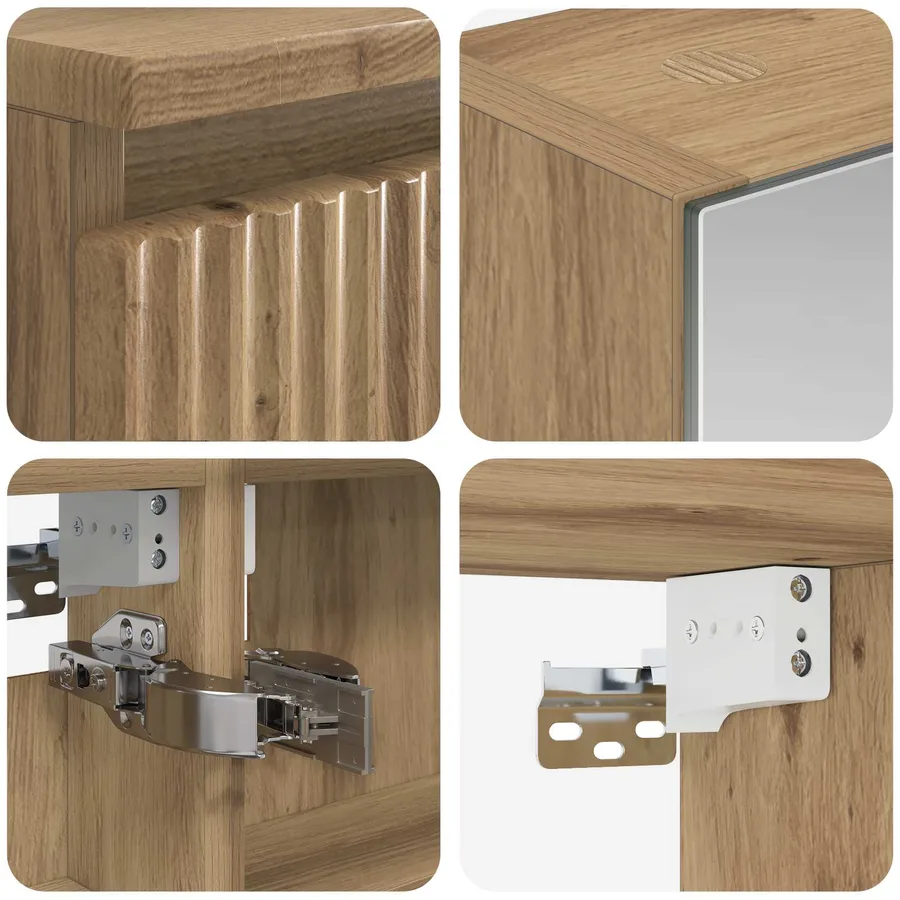 Ensemble d'armoire de salle de bain 5 pc Chêne artisanal - 8