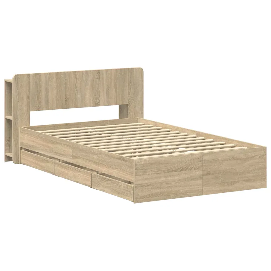 Cadre de lit avec rangement Chêne Sonoma 120 x 190 cm - 3