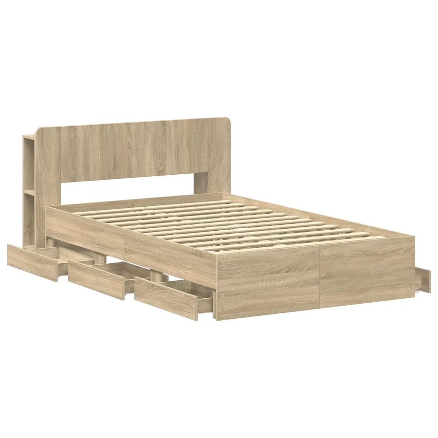 Cadre de lit avec rangement Chêne Sonoma 120 x 190 cm - 4