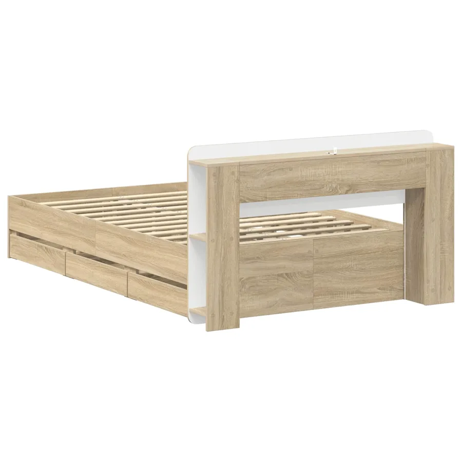 Cadre de lit avec rangement Chêne Sonoma 120 x 190 cm - 6