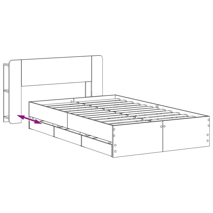 Cadre de lit avec rangement Chêne Sonoma 120 x 190 cm - 9