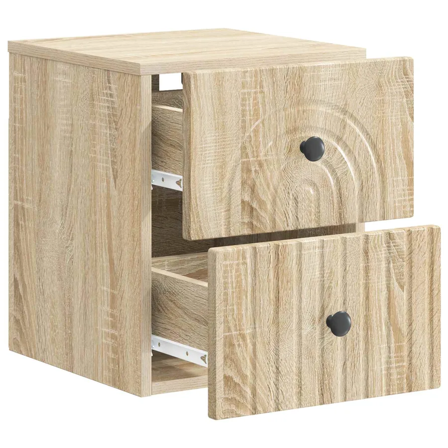 Cabinet de chevet mural 2 pcs Chêne Sonoma 33 x 34,5 x 40 cm - 6