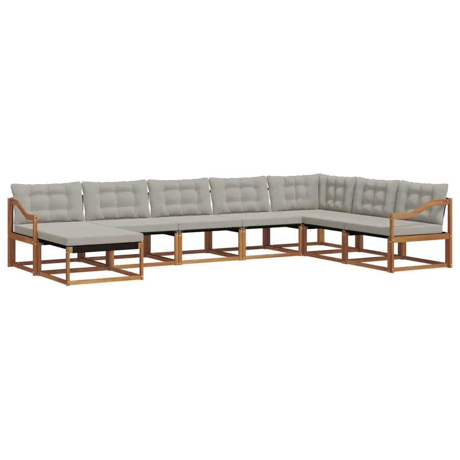 Ensemble de canapés d'extérieur 8 pcs Gris Naturel et Clair - 2