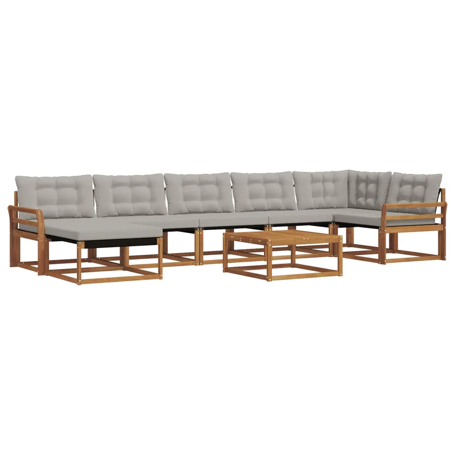 Ensemble de canapés d'extérieur 8 pcs Gris Naturel et Clair - 2