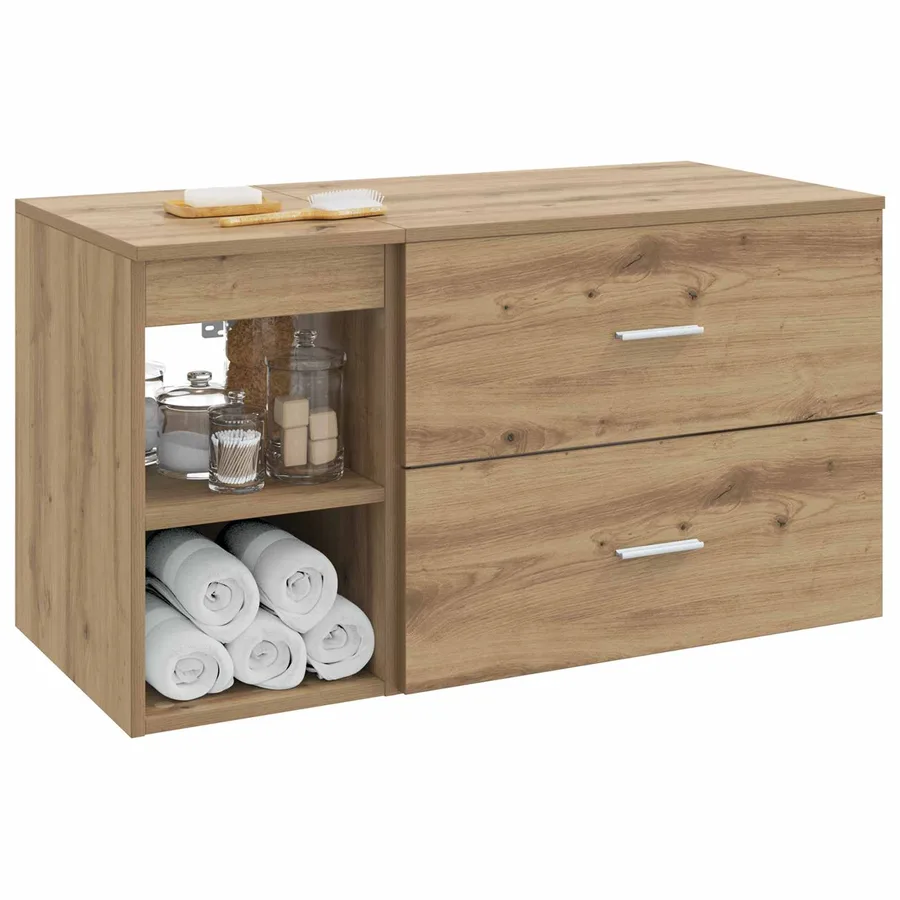 Ensemble de mobilier de salle de bain 2 pc Chêne artisanal - 3