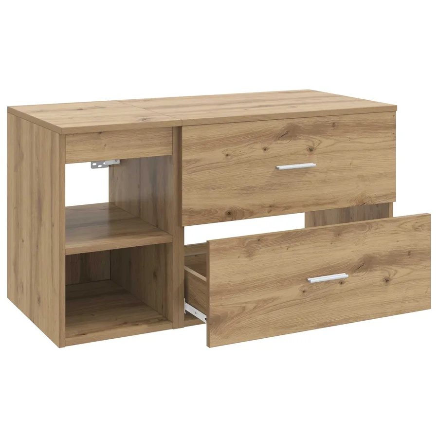 Ensemble de mobilier de salle de bain 2 pc Chêne artisanal - 4