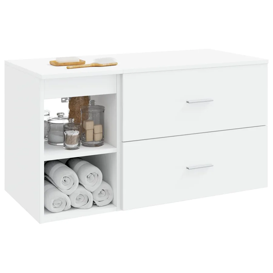 Ensemble de mobilier de salle de bain 2 pcs Blanc - 3