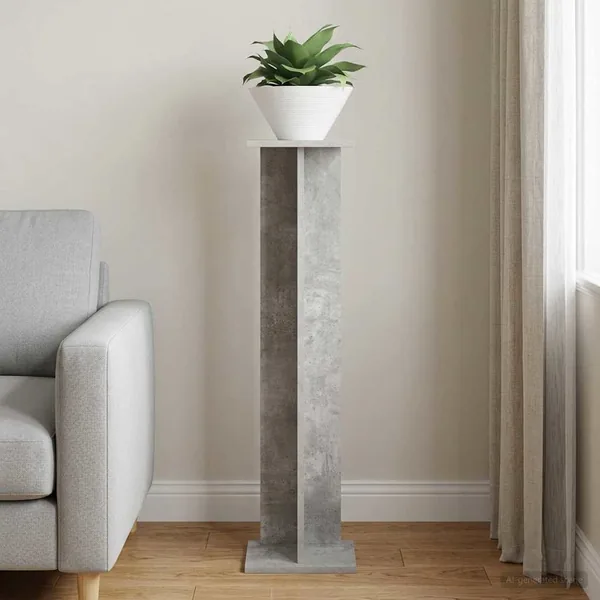 Support de Plante Gris Béton 25 x 25,5 x 100,5 cm