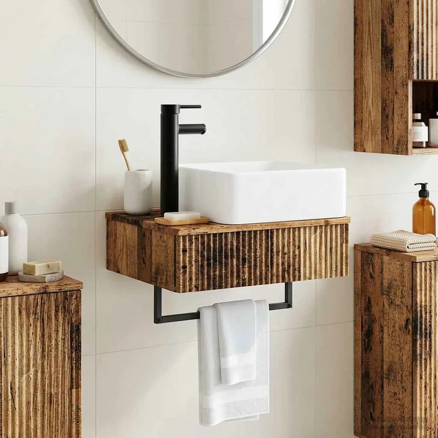Basin de lavage mural Bois ancien 50 x 41 x 39 cm