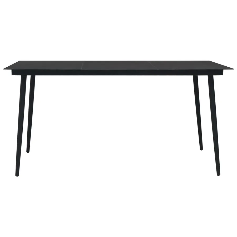 Ensemble à manger d'extérieur 9 pcs Rotin PVC Noir - 4