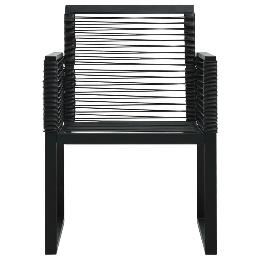 Ensemble à manger d'extérieur 9 pcs Rotin PVC Noir - 8