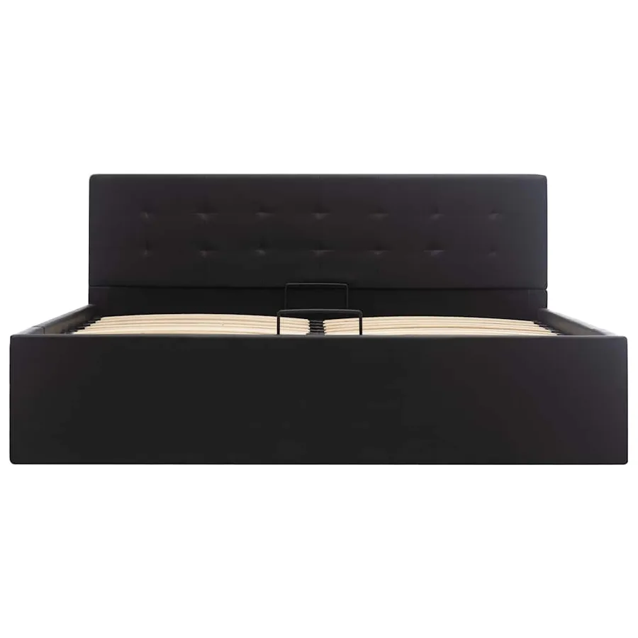 Bed frame with hydraulic storage faux leather 160x200 cm - 4