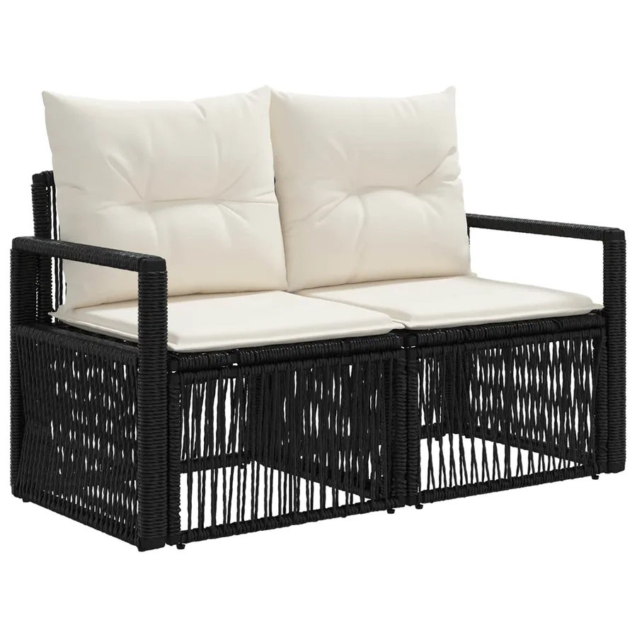 Ensemble de canapé de jardin 4 pcs Noir polyrotin - 4