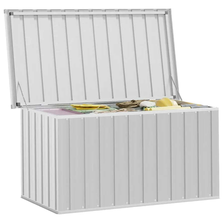 Boîte de rangement de jardin Gris 129x67x65 cm - 10
