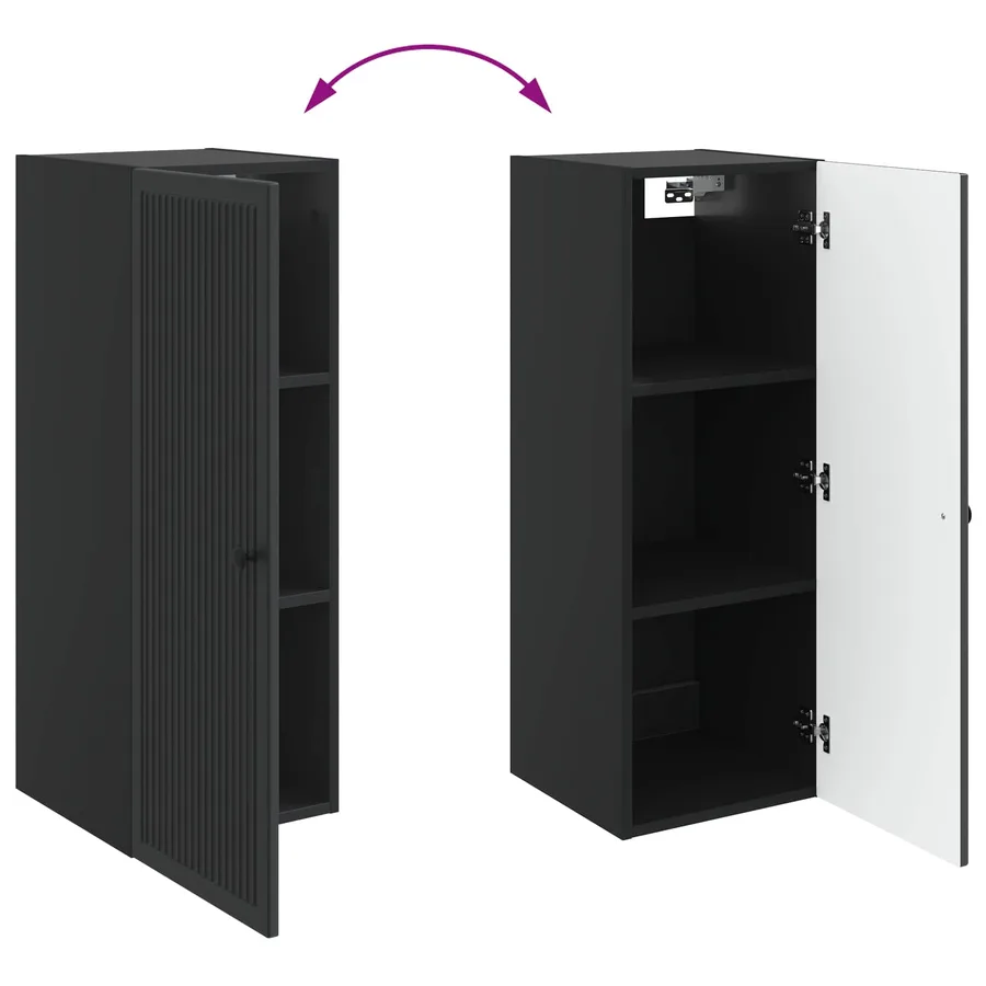 Armoire Murale Noir 33 x 34,5 x 90 cm Bois d'ingénierie - 8
