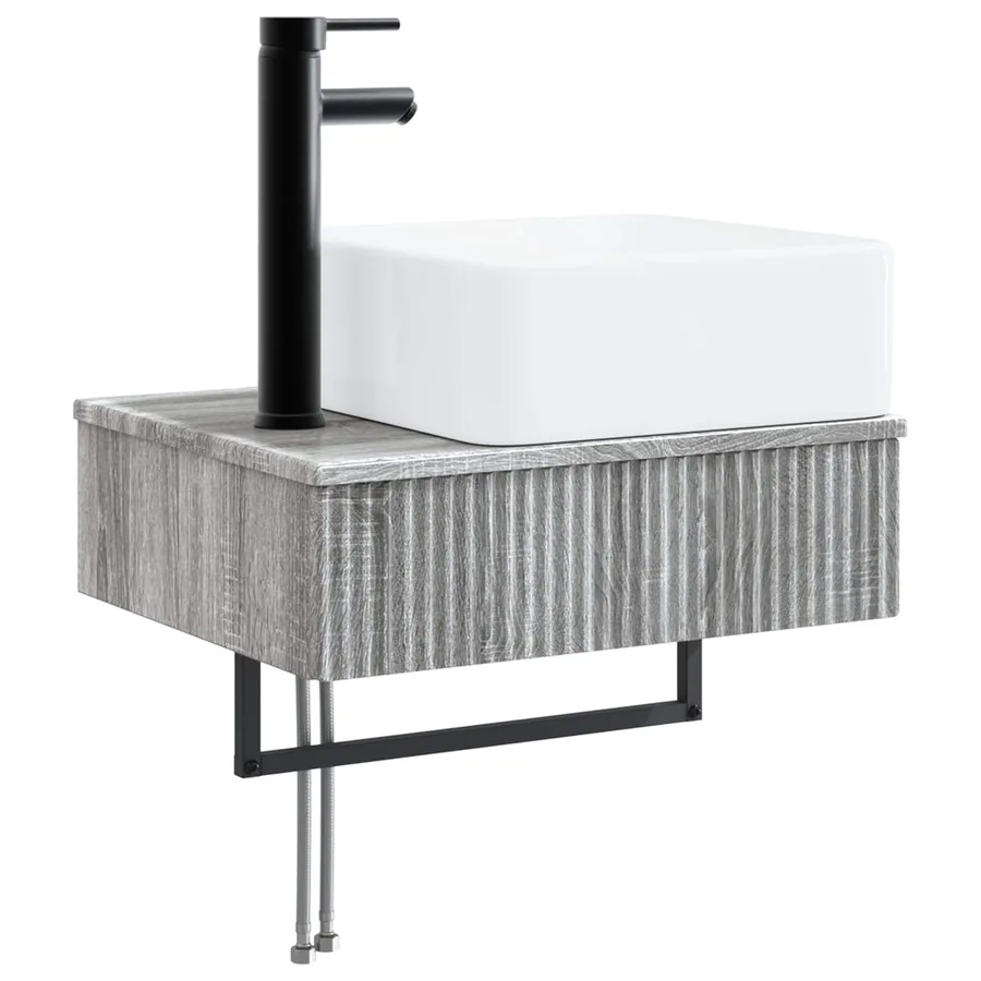 Ensemble d'armoire de salle de bain 4 pcs Sonoma gris - 5