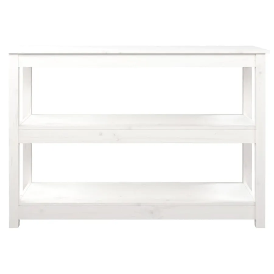 Table console Blanc 110x40x74 cm Bois massif de pin - 5