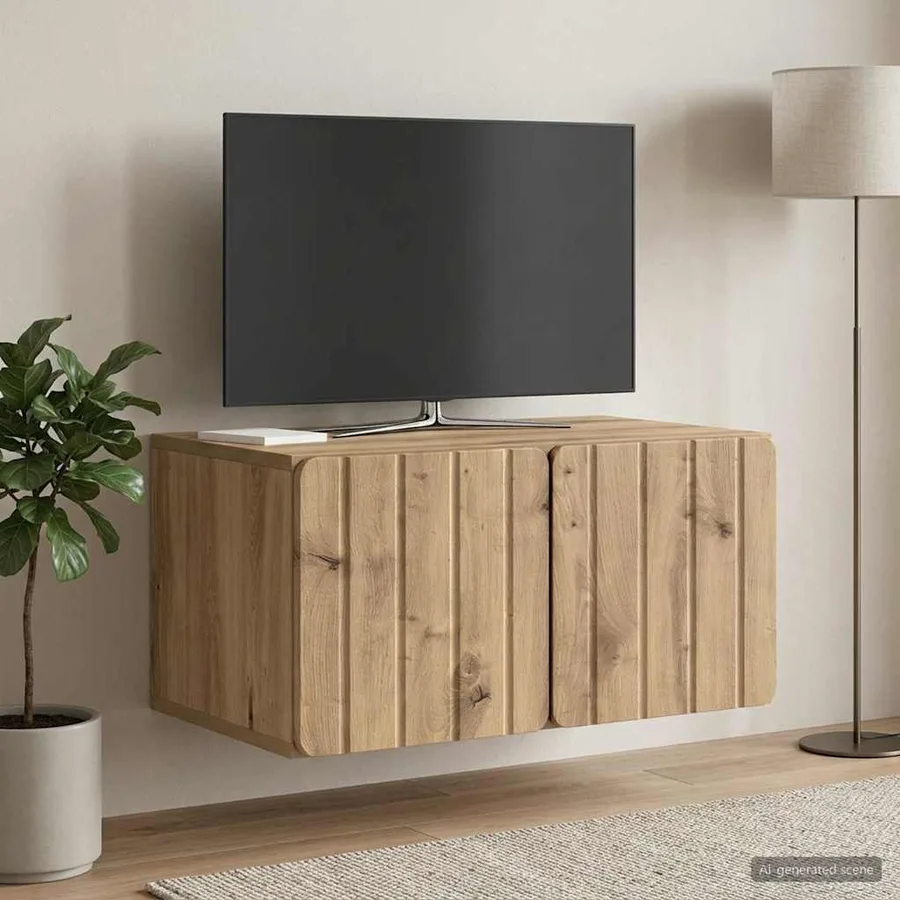 Meuble TV mural 59,5 x 41 x 30 cm Chêne artisanal - 4