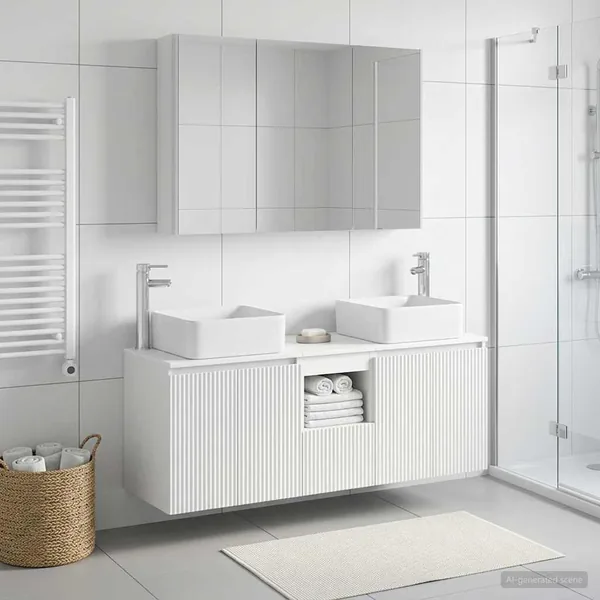 Ensemble d'armoire de salle de bain 4 pcs Blanc