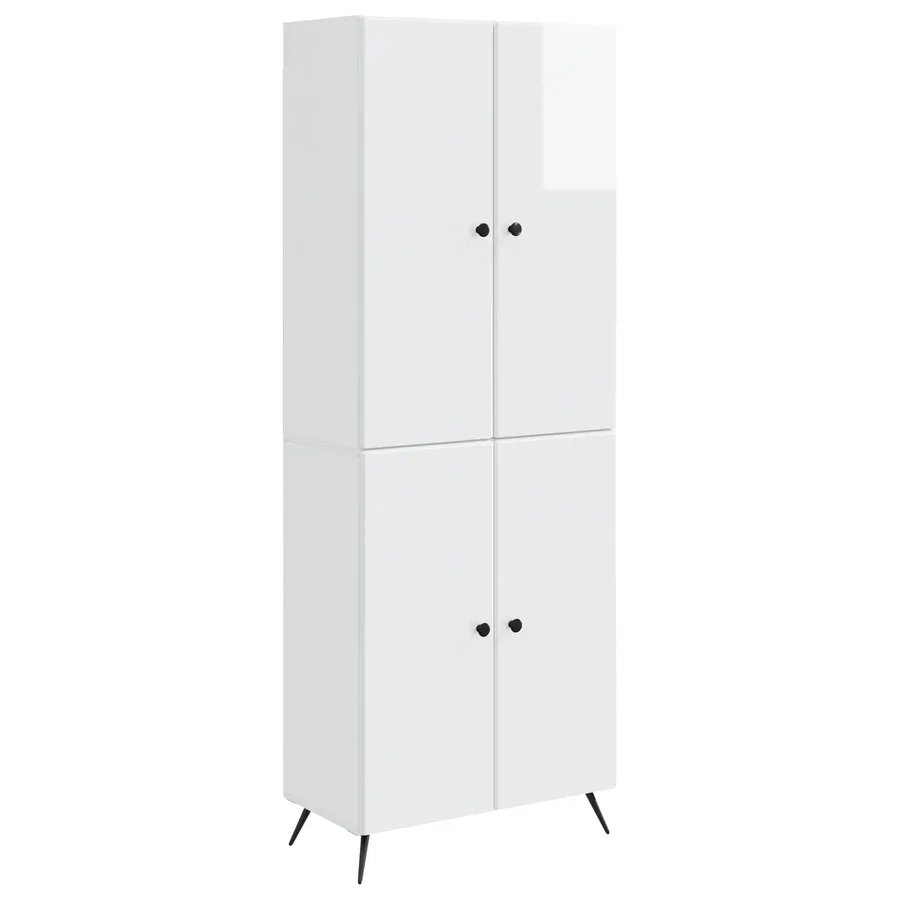 Ensemble de Meubles 2 pcs Blanc brillant Bois d'ingénierie - 2