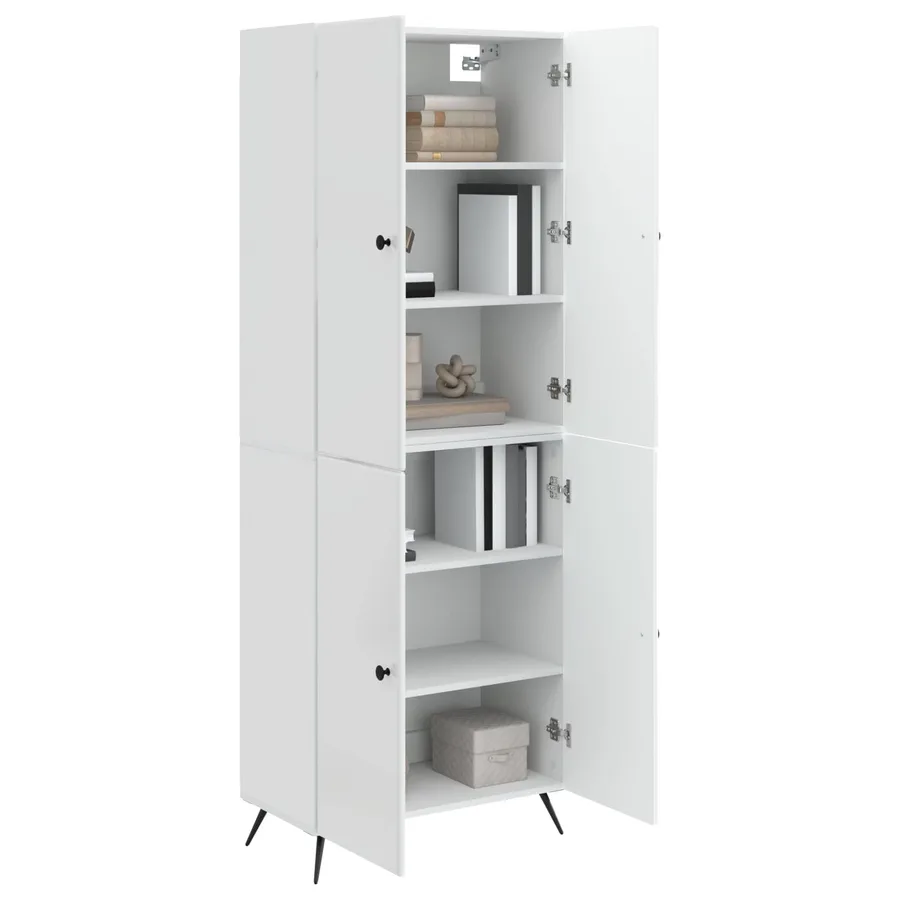 Ensemble de Meubles 2 pcs Blanc brillant Bois d'ingénierie - 3