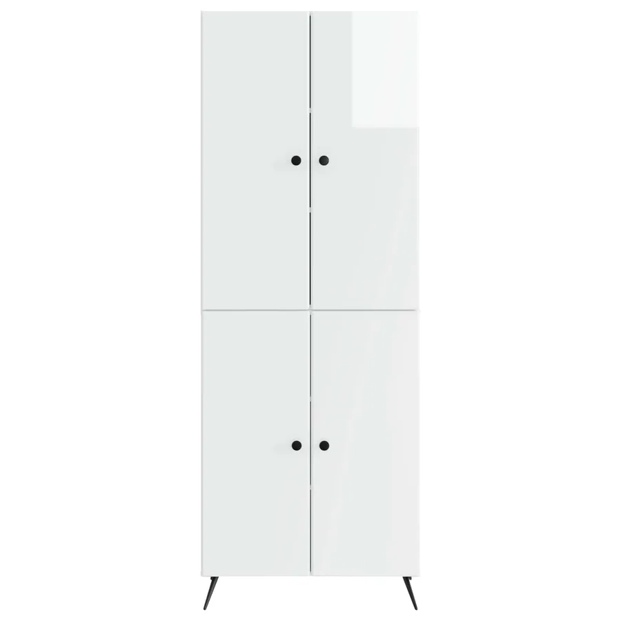 Ensemble de Meubles 2 pcs Blanc brillant Bois d'ingénierie - 5