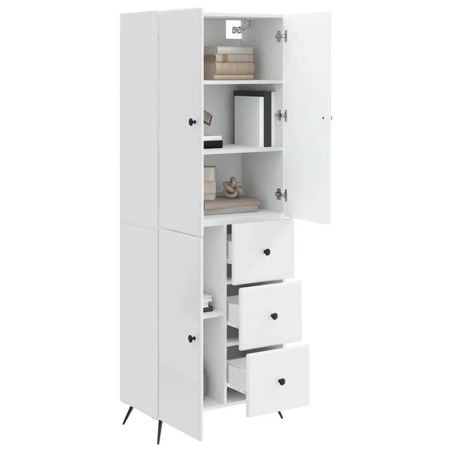 Ensemble de Meubles 2 pcs Blanc brillant Bois d'ingénierie - 3