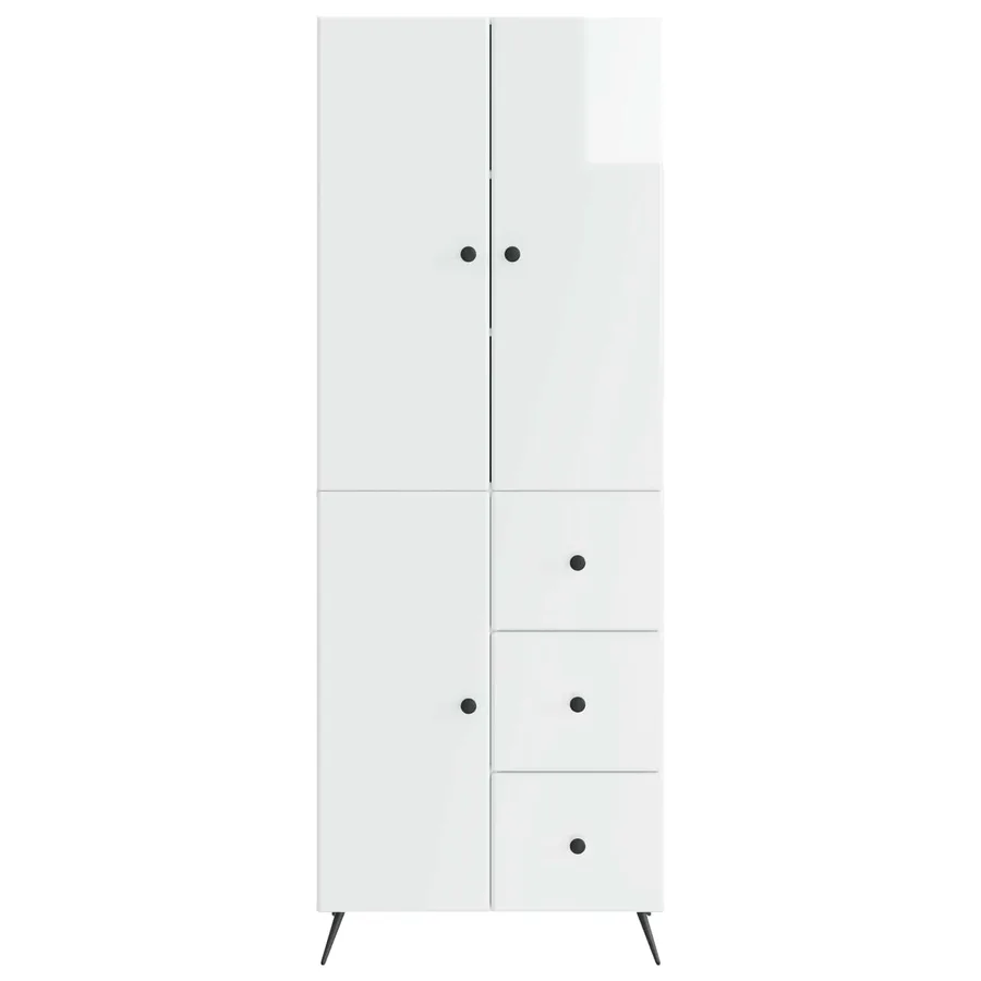 Ensemble de Meubles 2 pcs Blanc brillant Bois d'ingénierie - 5