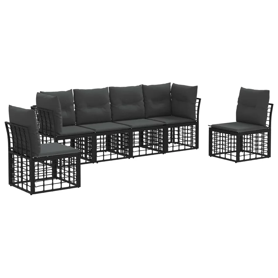 Ensemble de canapés d'extérieur Noir Polyester - 2