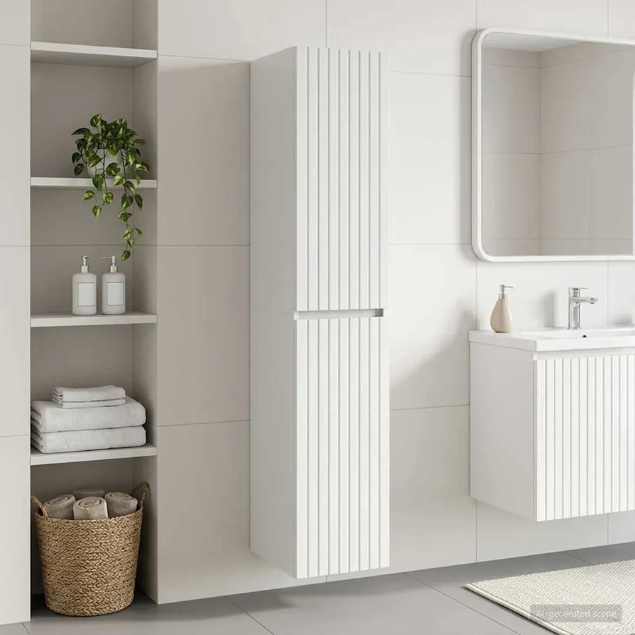 Cabinet de Salle de Bain Mural Blanc brillant