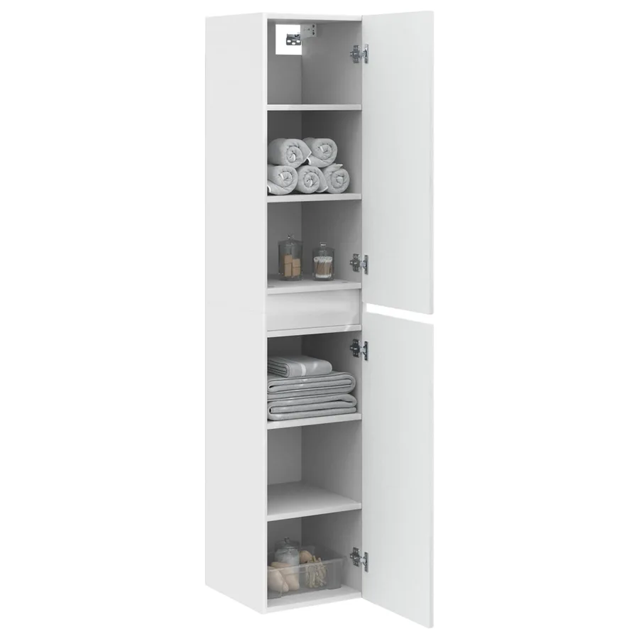 Cabinet de Salle de Bain Mural Blanc brillant - 3