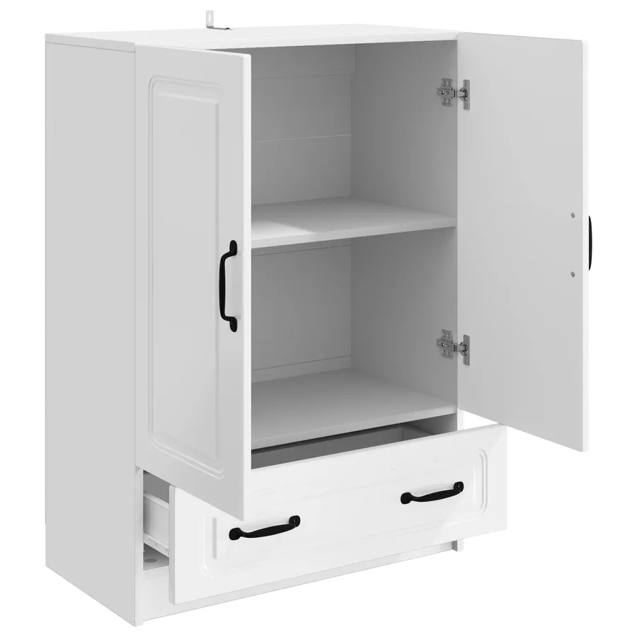 Buffet Blanc brillant 66 x 34,5 x 92 cm Bois d'ingénierie - 4