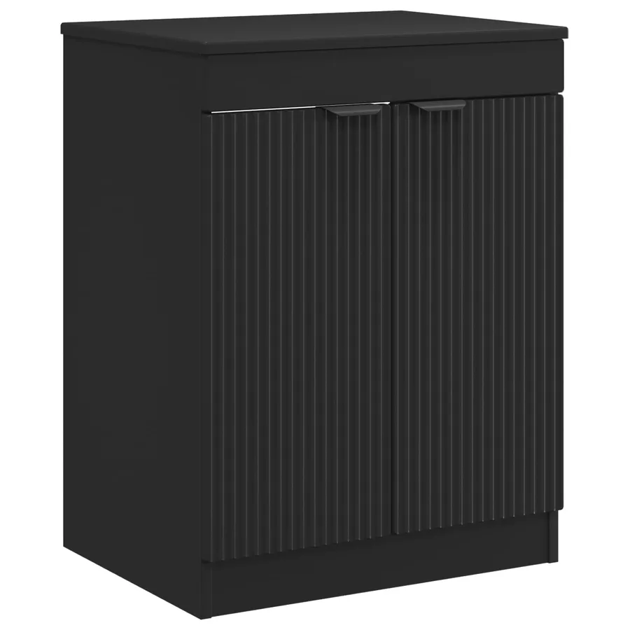 Armoire de salle de bain Noir 54 x 41 x 70 cm Bois d'ingénierie - 2