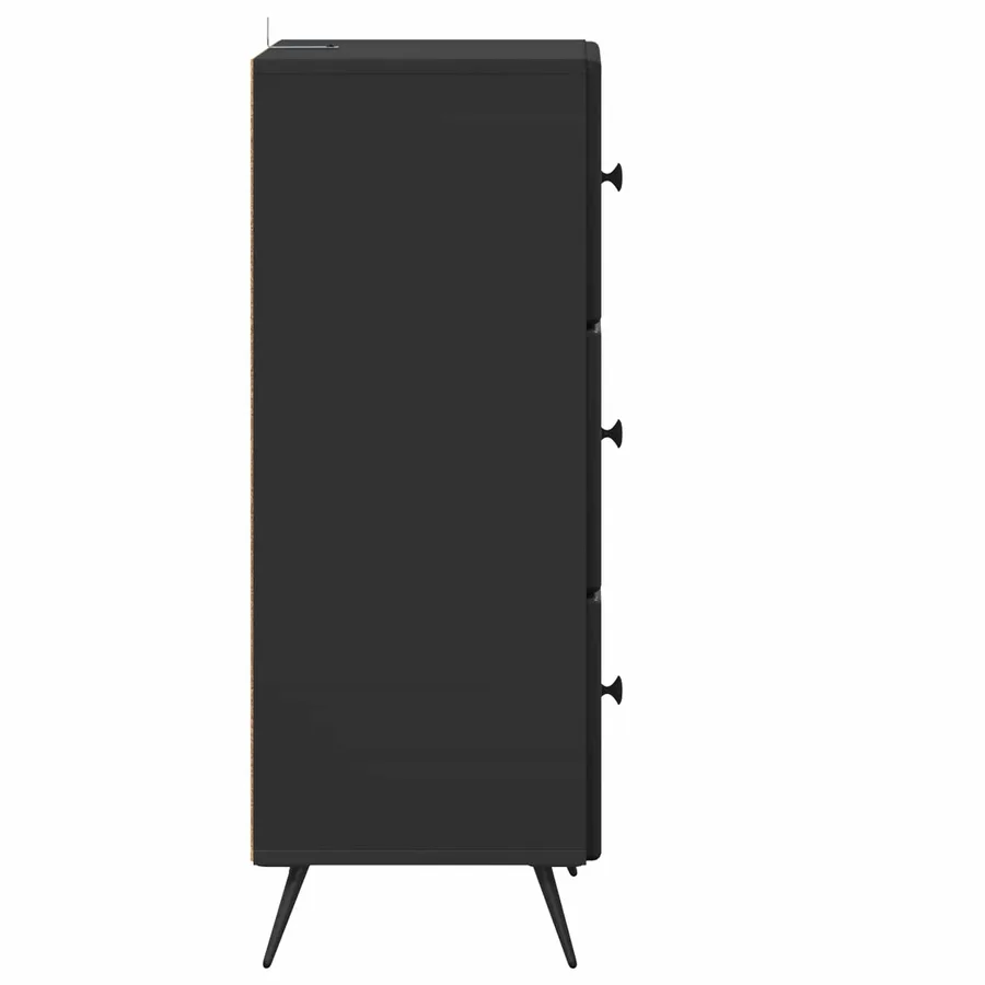 Armoire à tiroirs Noir 33 x 34,5 x 90 cm Bois d'ingénierie - 7