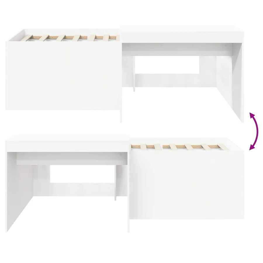 Lit haut pour enfants avec bureau Blanc 75 x 190 cm - 8
