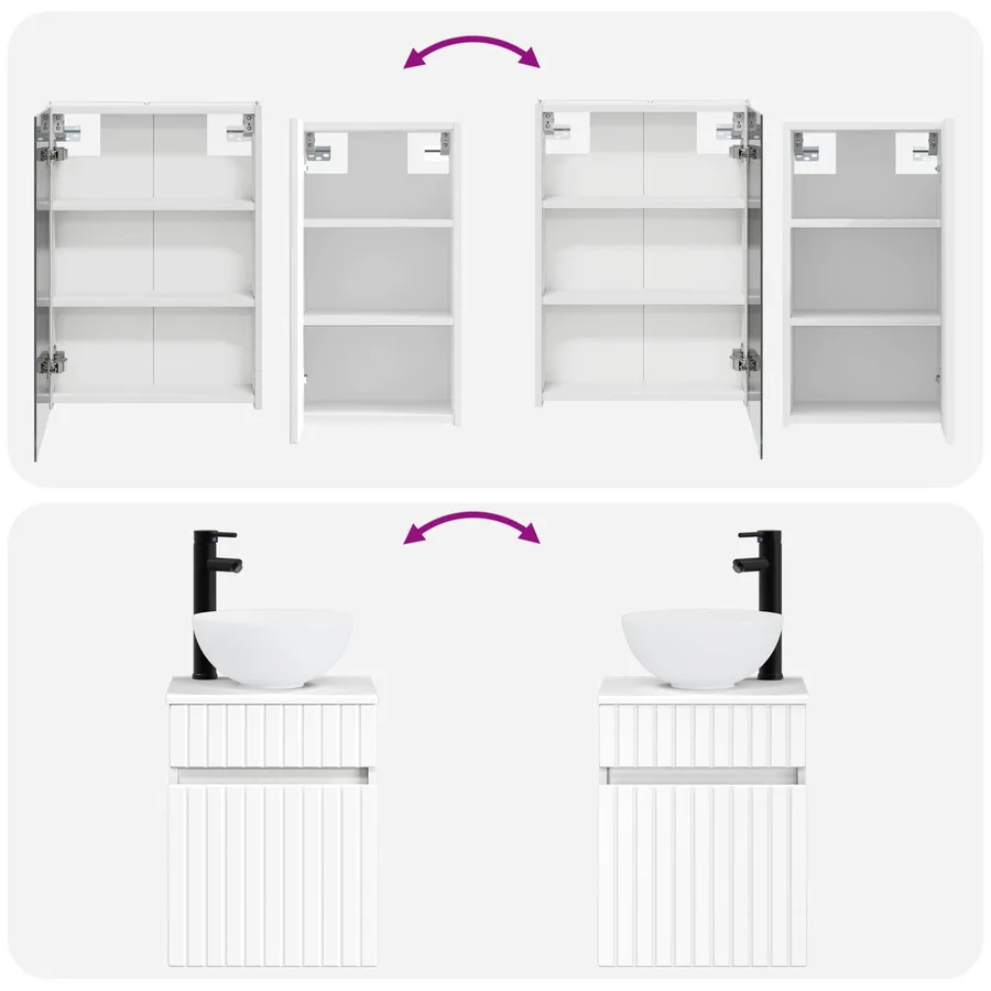 Ensemble d'armoire de salle de bain 5 pcs Blanc - 14