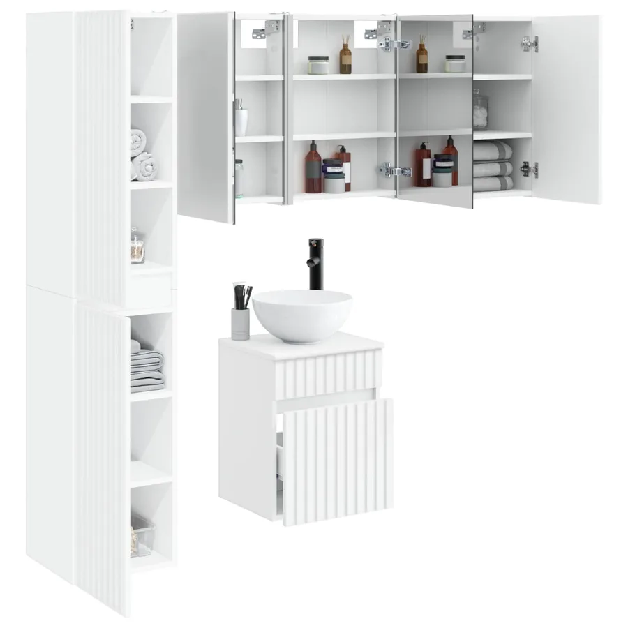 Ensemble d'armoire de salle de bain 5 pcs Blanc - 3