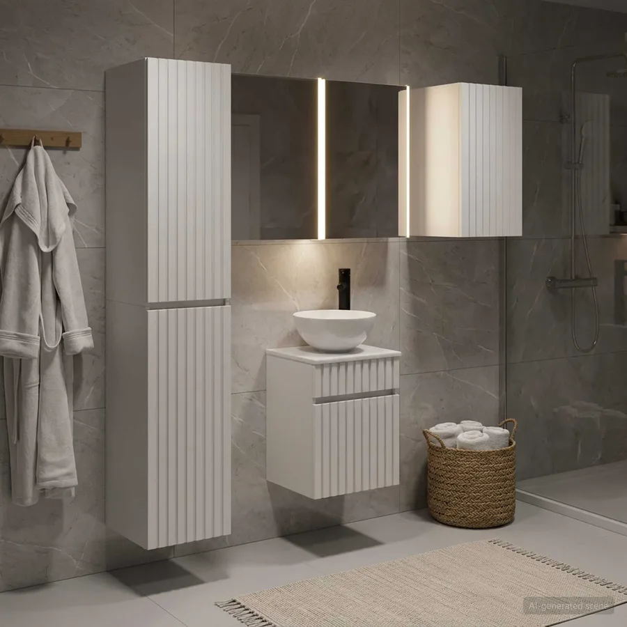 Ensemble d'armoire de salle de bain 5 pcs Blanc - 4