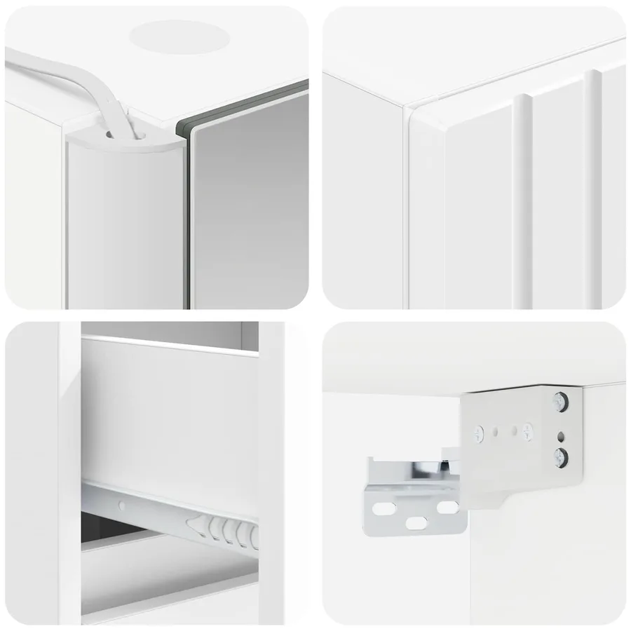 Ensemble d'armoire de salle de bain 5 pcs Blanc - 8