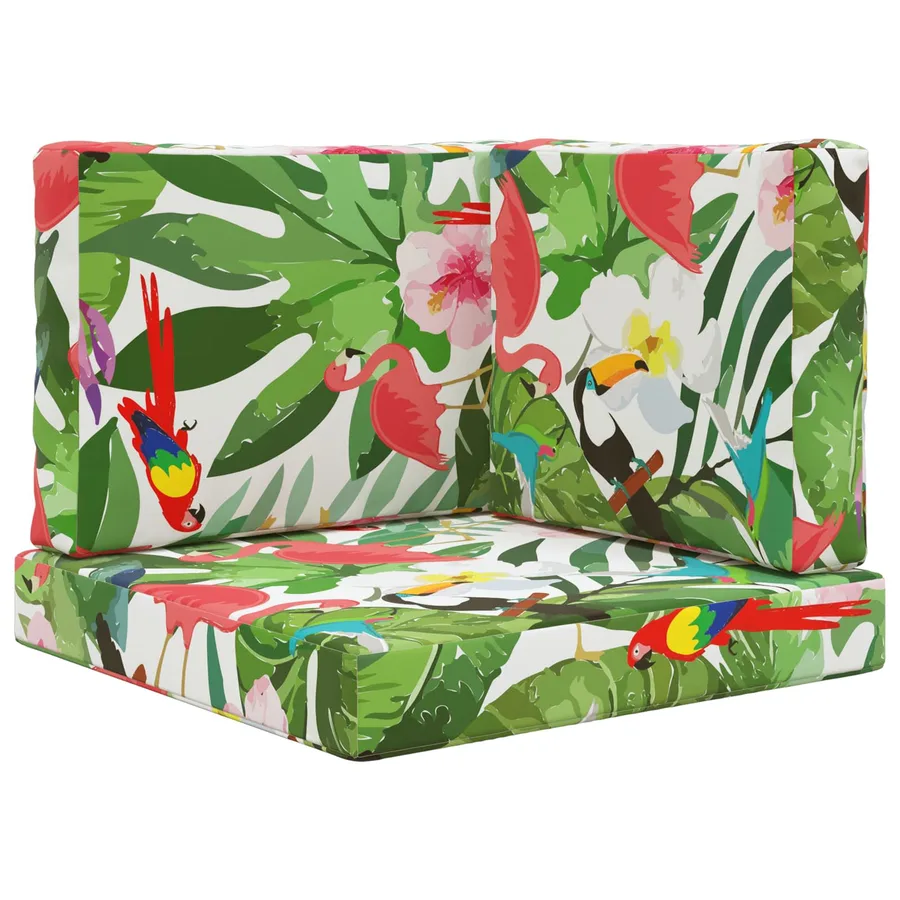 Coussin de canapé d'extérieur 3 pcs coloré Polyester - 2